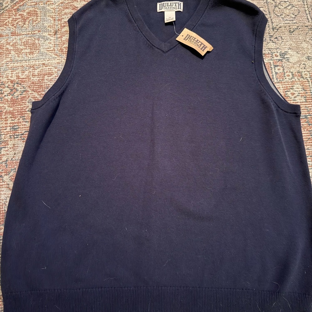 Duluth Trading Co Men's Dark Blue V-Neck Sweater Vest